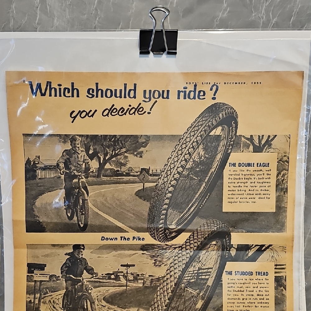Vintage Goodyear Bike Tires Advertisement / Back Erector Set Advertisement 1955 - Picture 7 of 12